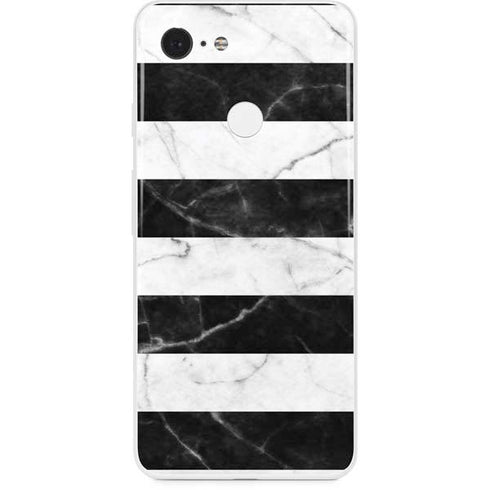 Black and White Striped Marble Google Pixel 3 Skin